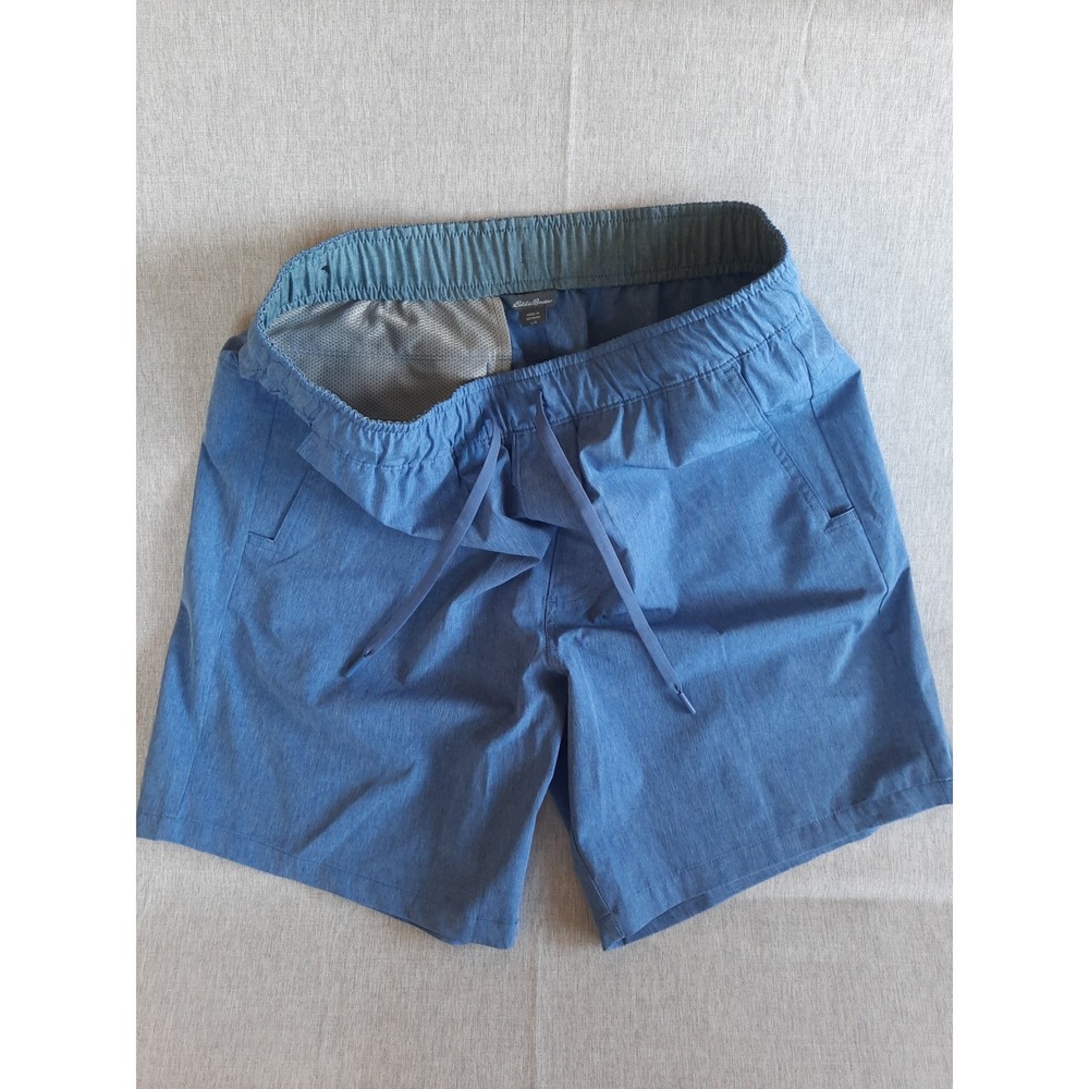 Eddie Bauer Men' Heathers Blue Quick Dry Stretch Athletic‎ Shorts Size Large